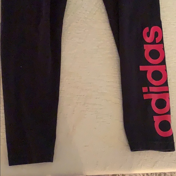 black adidas leggings red adidas label - Picture 2 of 3